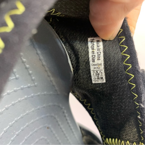 CROCS #15041 BLACK NYLON HOOK LOOP CLOSURE COMFORT FISHING SPORT SANDALS  12 - Picture 6 of 10